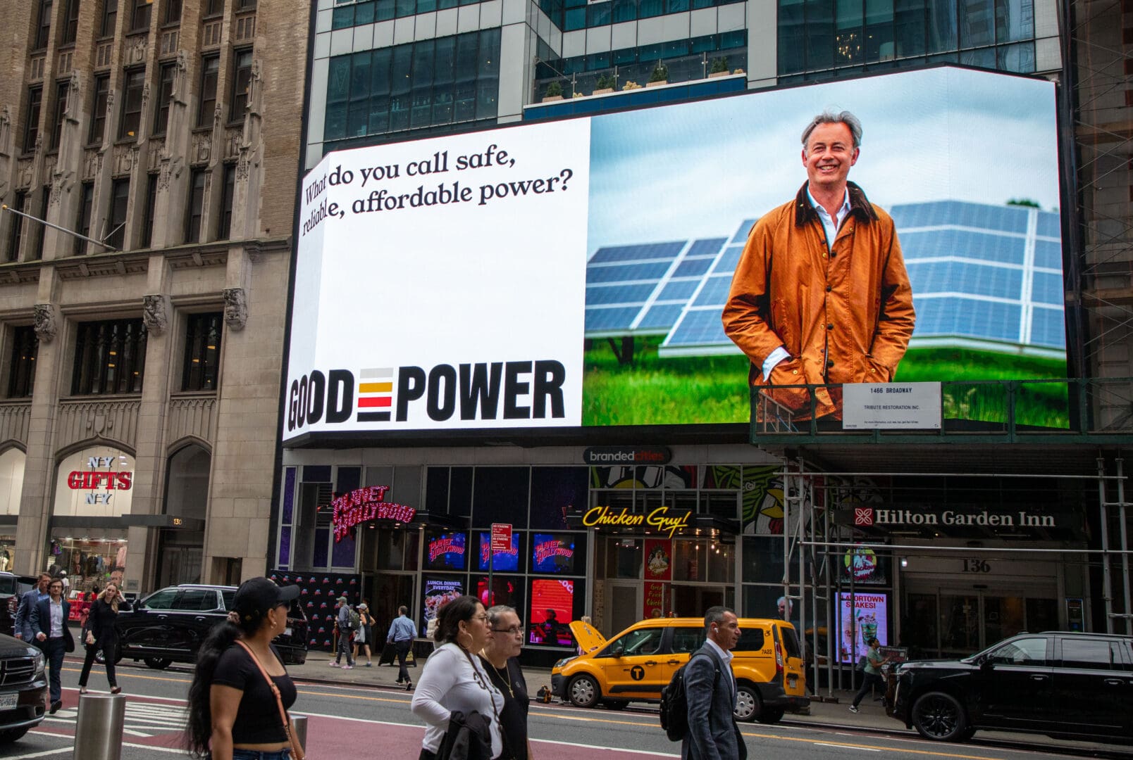GoodPower billboard in Times Square during Climate Week