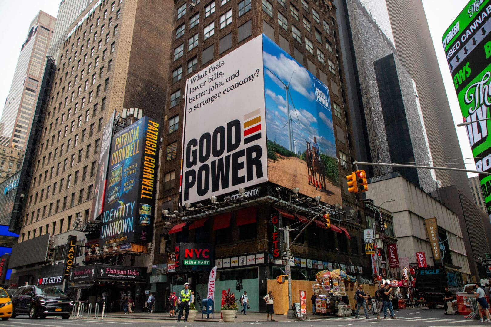 GoodPower billboard in Times Square during Climate Week